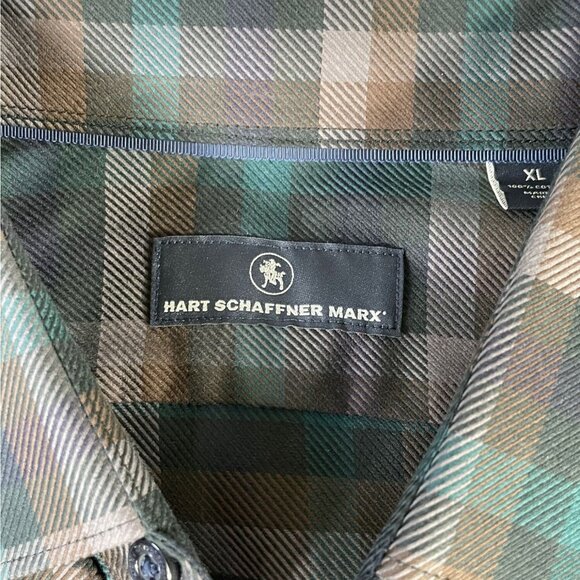 NEW Hart Schaffner Marx Plaid Button Up Shirt Men's Sz XL Long Sleeve Cotton NWT - Picture 2 of 10